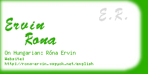 ervin rona business card